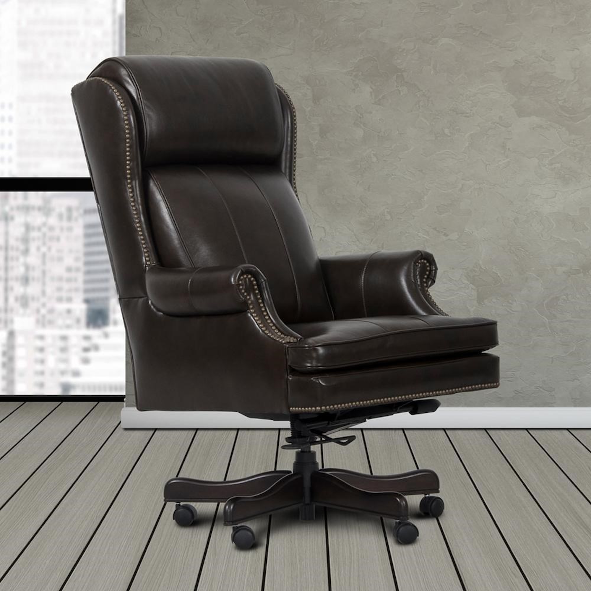 Parker Living Desk Chairs DC#105-PBR Executive Chair with Nailhead Trim | Wayside Furniture